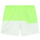 Boys Green & White Logo Swim Shorts, 2, hi-res