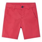 Boys Red Chino Shorts, 1, hi-res