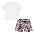 Younger Boys White & Grey Jordan Logo Shorts Set, 1, hi-res