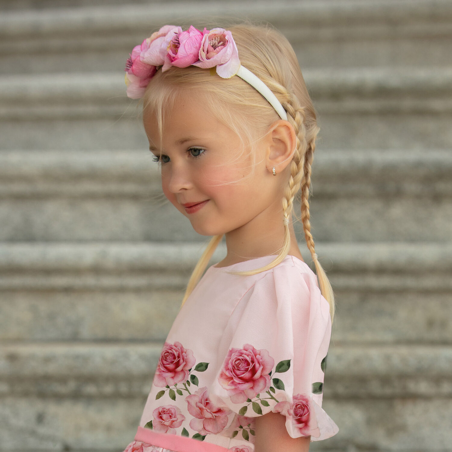 Girls Pink Flower Headband, 2, hi-res image number null