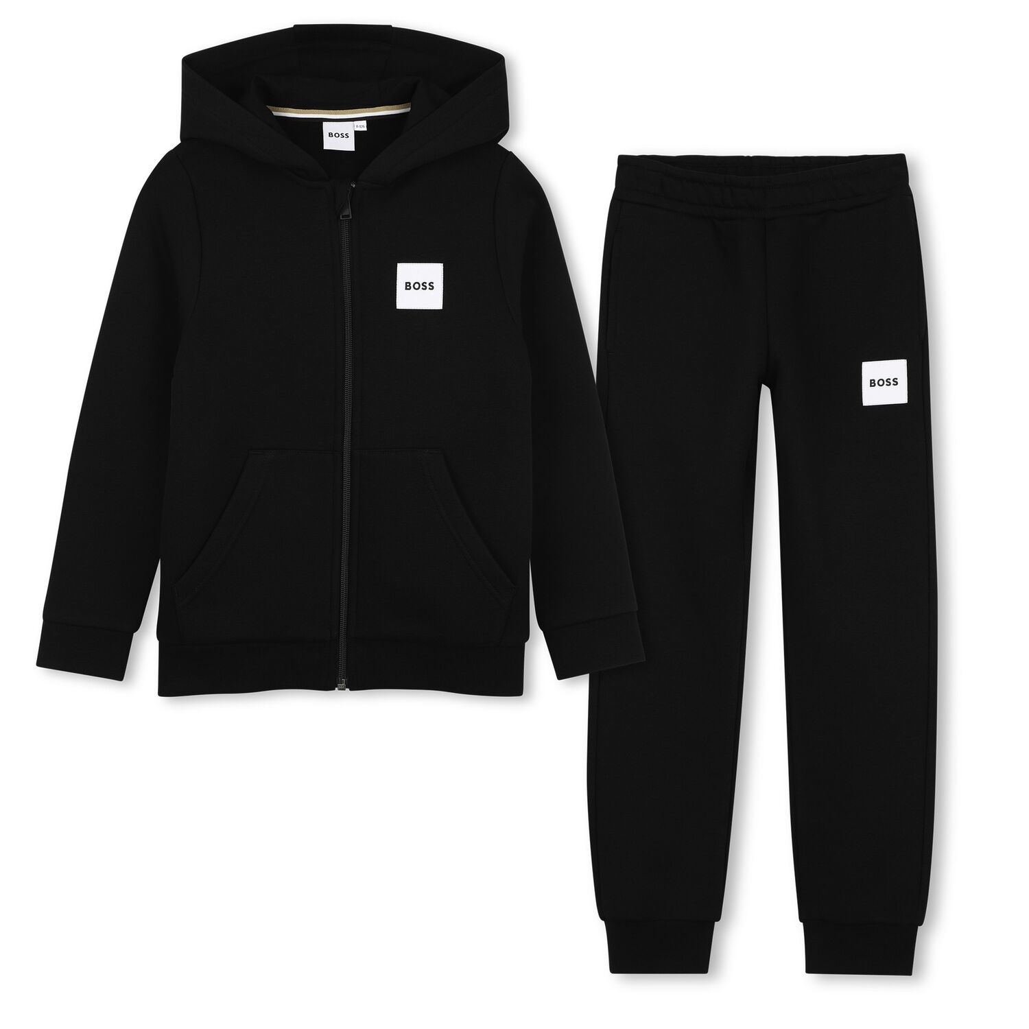 Boys Black Logo Tracksuit, 1, hi-res