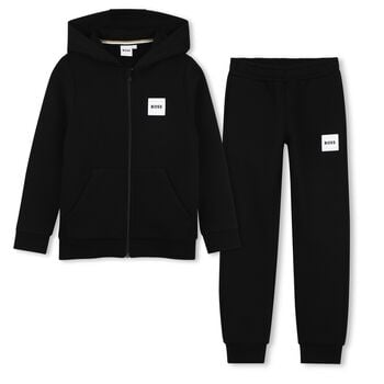 Boys Black Logo Tracksuit