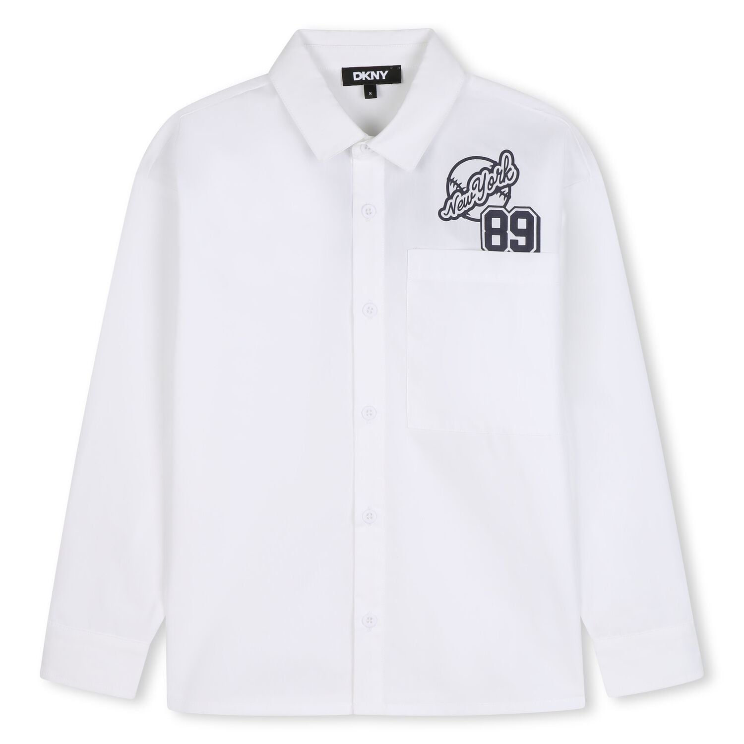 Boys White Logo Shirt, 1, hi-res