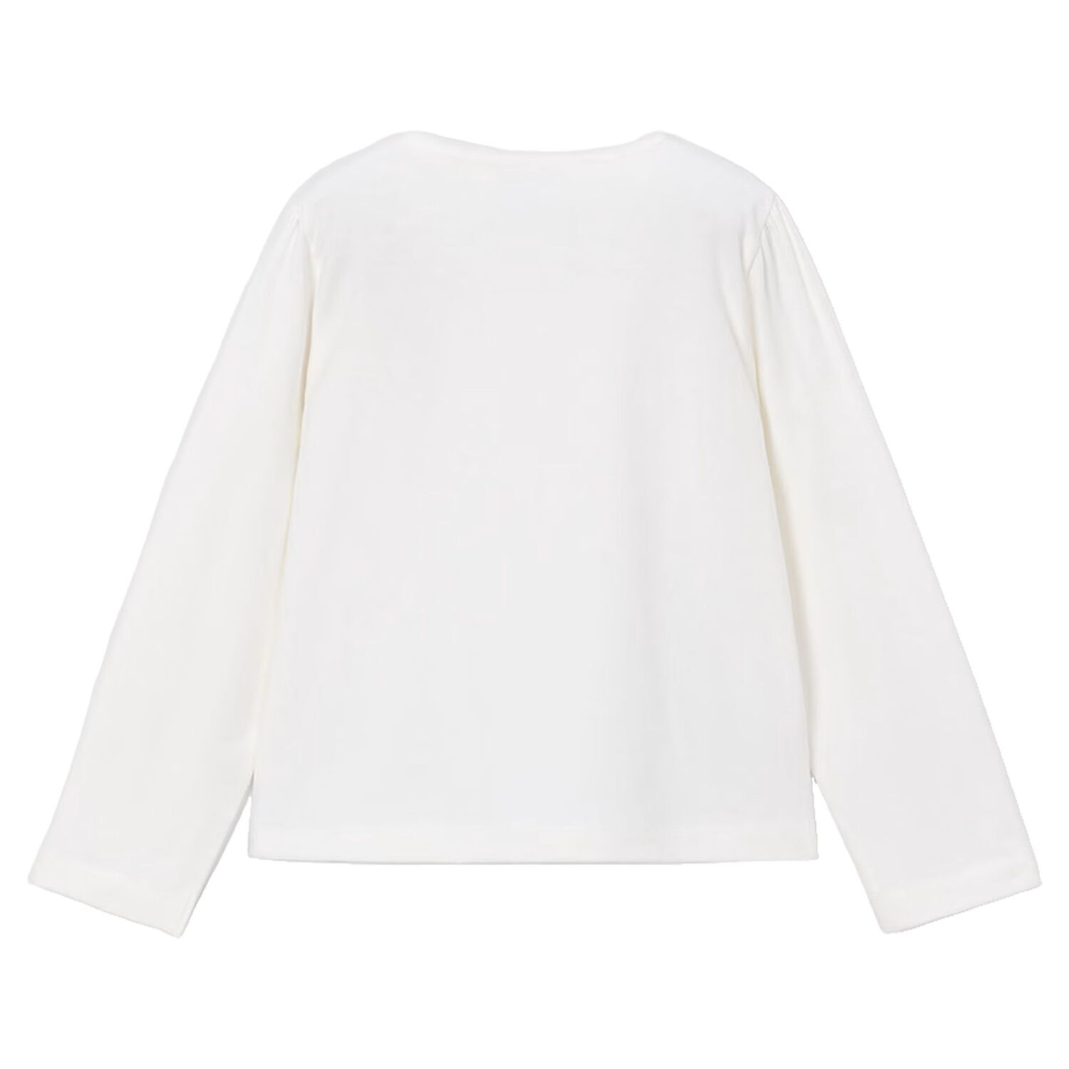 Girls White Long Sleeve Top, 3, hi-res