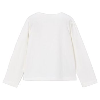 Girls White Long Sleeve Top