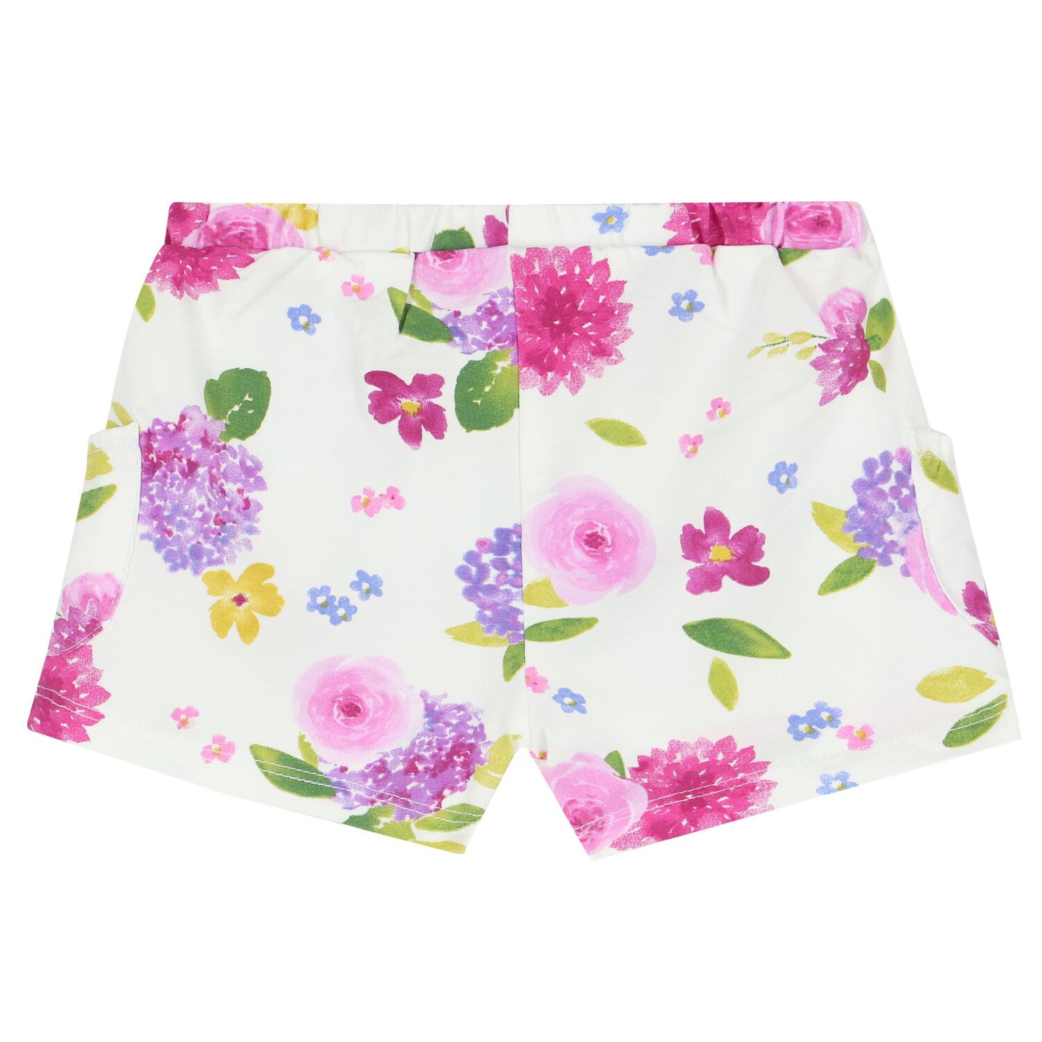 Baby Girls White & Purple Short Set (4 Piece), 2, hi-res image number null