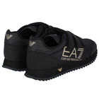 Boys Black & Gold Logo Trainers, 1, hi-res