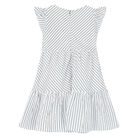 Girls White & Blue Striped Dress, 1, hi-res