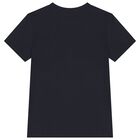 Boys Navy & White Cotton Logo T-Shirts ( 2-Pack ), 1, hi-res