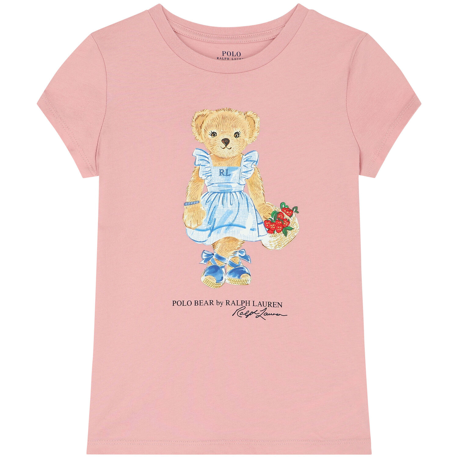 Girls Pink Polo Bear T-Shirt, 1, hi-res