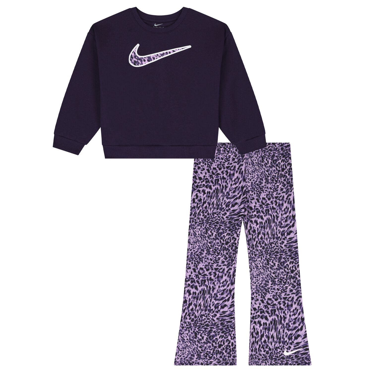 Girls Purple Logo Leggings Set, 1, hi-res