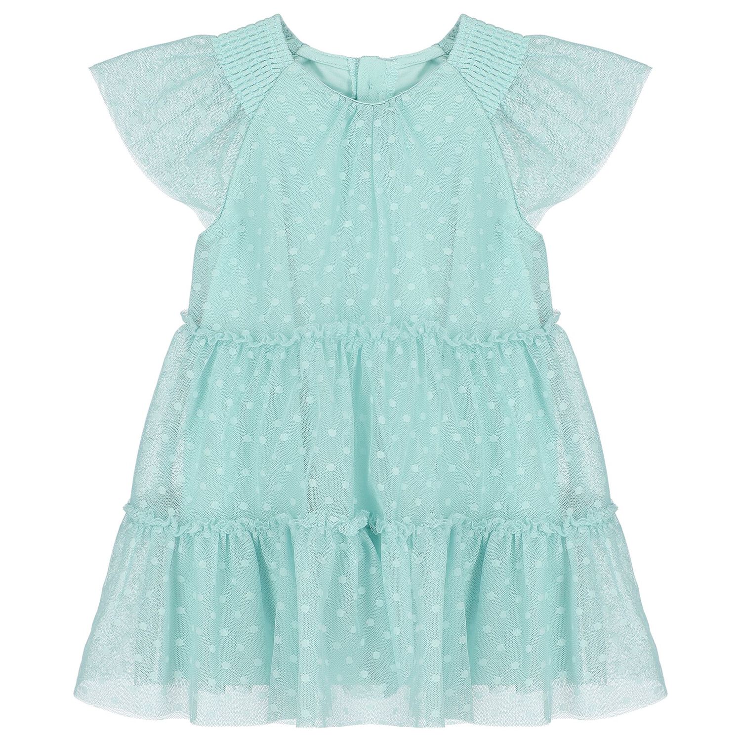 Younger Girls Green Tulle Dress & Headband Set, 2, hi-res