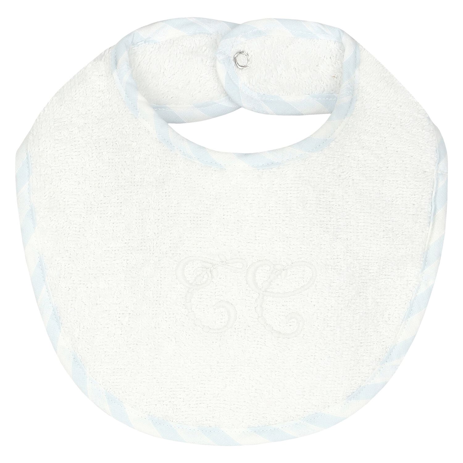 Baby Boys White & Blue Logo Bib, 1, hi-res image number null