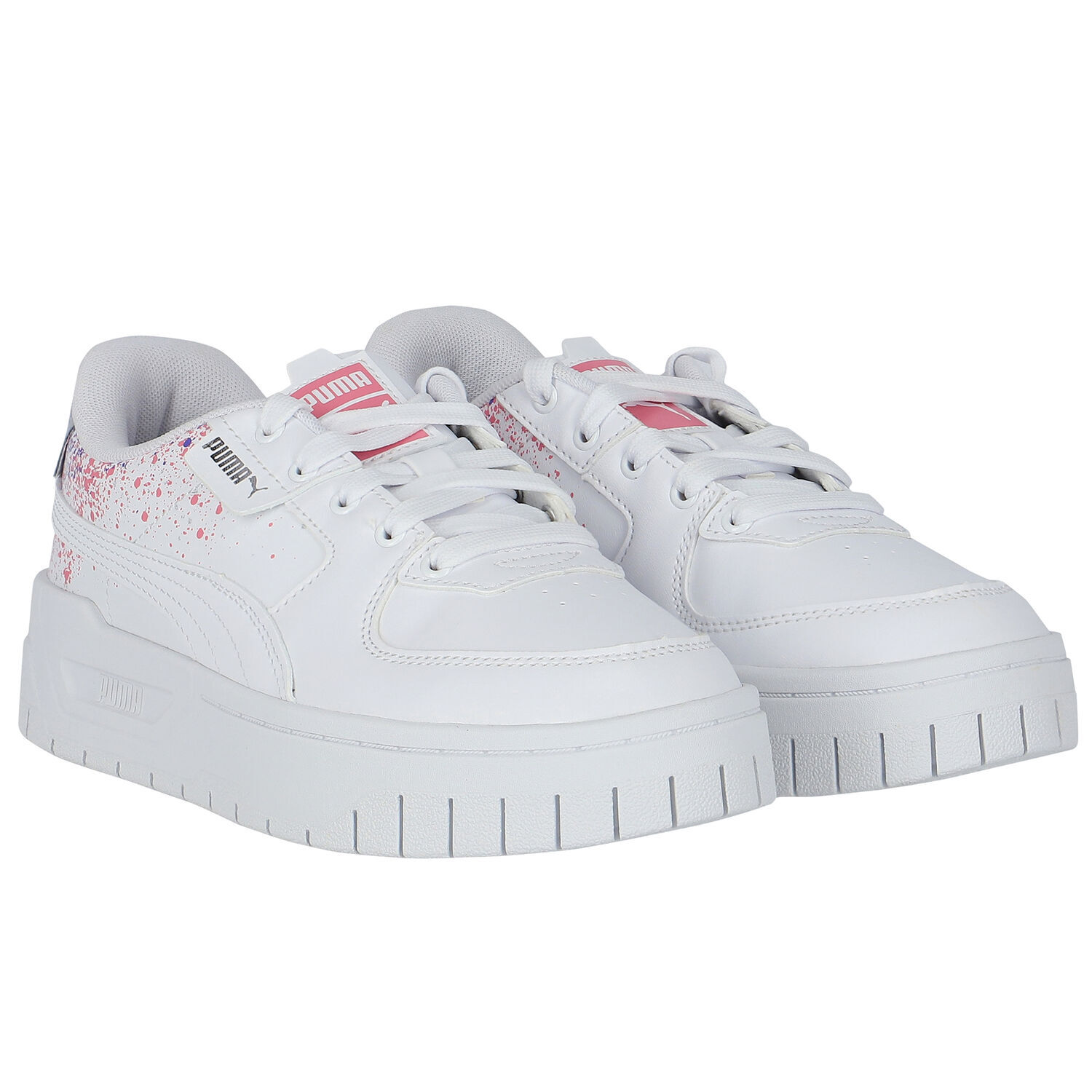 Girls White Cali Trainers, 1, hi-res image number null