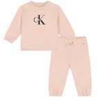 Baby Girls Pink Logo Tracksuit, 2, hi-res