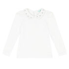 Girls Ivory Embellished Cotton Blouse, 1, hi-res