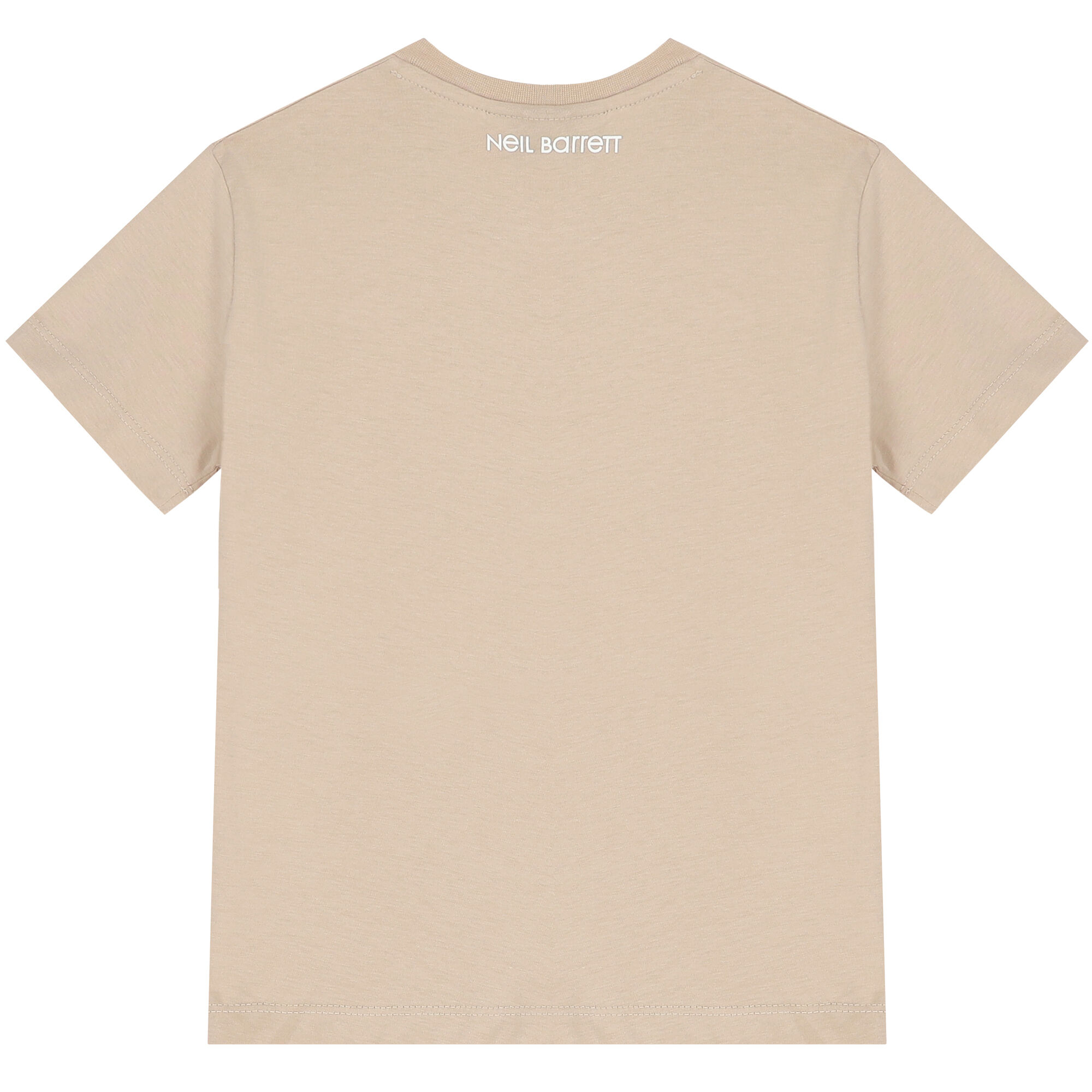 Tシャツ・カットソー NEIL BARRETT Men T Shirts NBV7JT165A V502S 258 Beige Neil Barrett cotton t-shirt Slim Dropped Shoulder Bicolor PRM EU