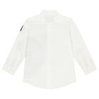 Boys White Logo Shirt, 2, hi-res