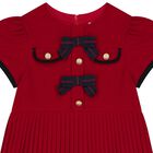 Girls Red Pleated Dress, 2, hi-res