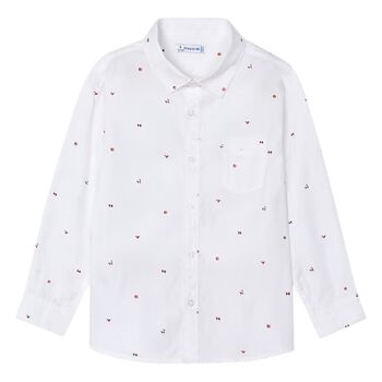 Boys White Long Sleeve Shirt