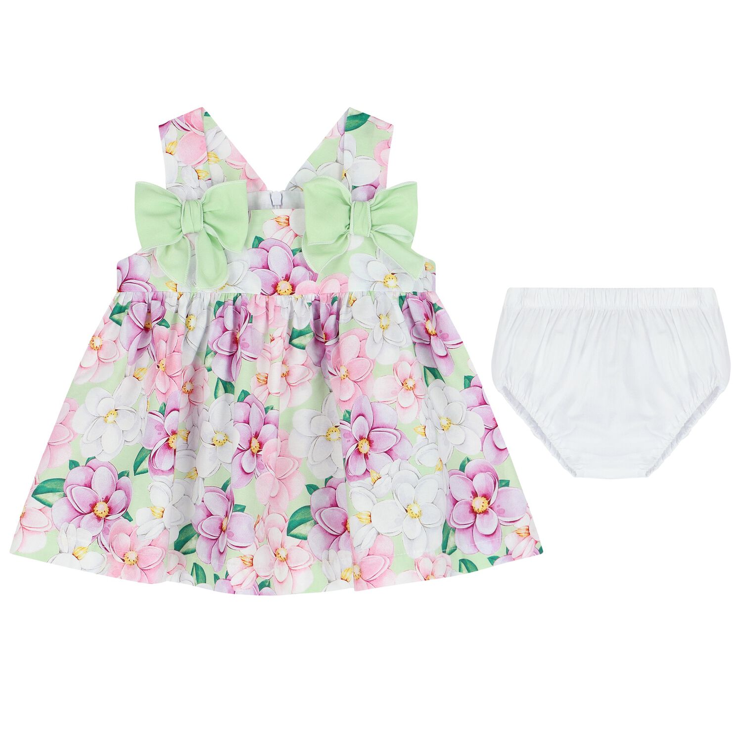Baby Gilrs Multi-Colored Floral Dress Set, 1, hi-res