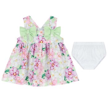 Baby Gilrs Multi-Colored Floral Dress Set