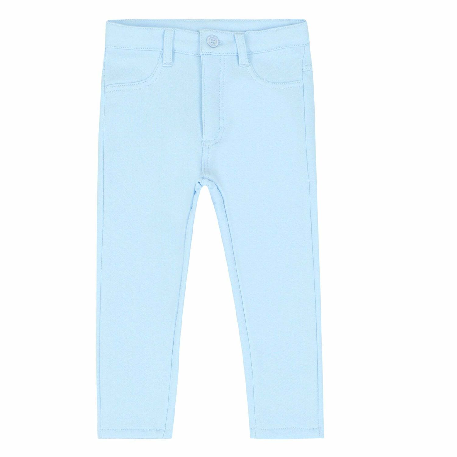 Boys Blue Cotton Trousers, 1, hi-res