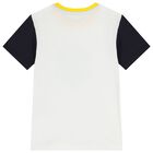 Boys White & Yellow Logo Shorts Set, 1, hi-res