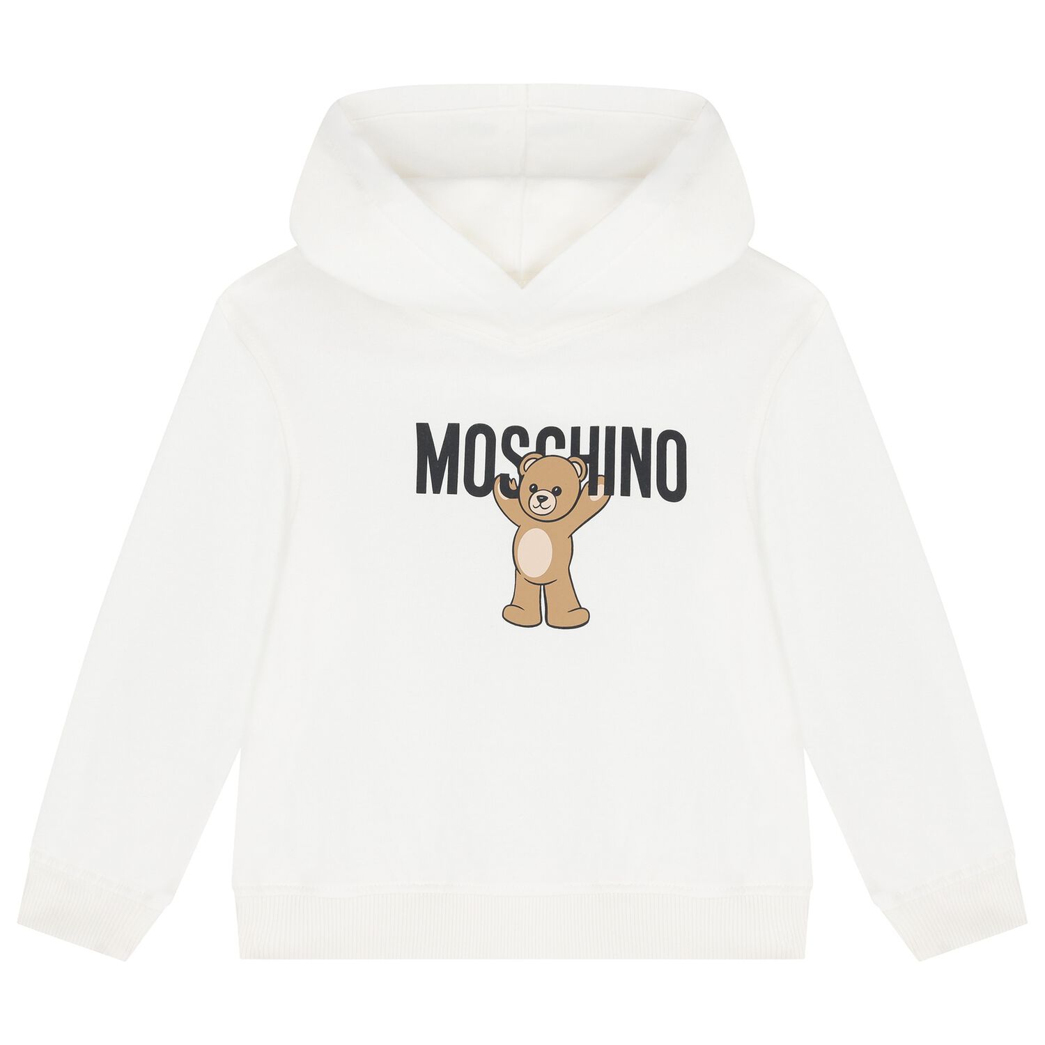 White Teddy Bear Logo Hooded Top, 1, hi-res