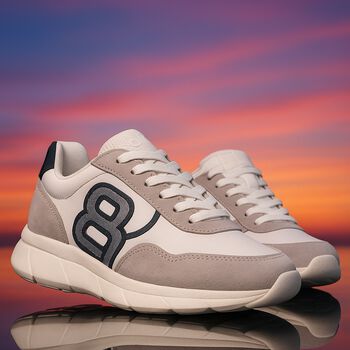 Girls White & Silver Logo Trainers