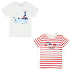 Younger Boys White & Red T-Shirts (2 Pack), 1, hi-res