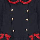 Girls Navy Blue Ribbon Dress, 1, hi-res