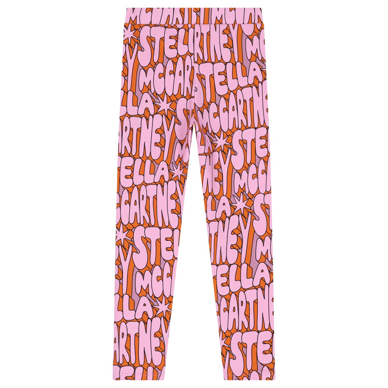 Girls Pink & Orange Logo Leggings, 1, hi-res