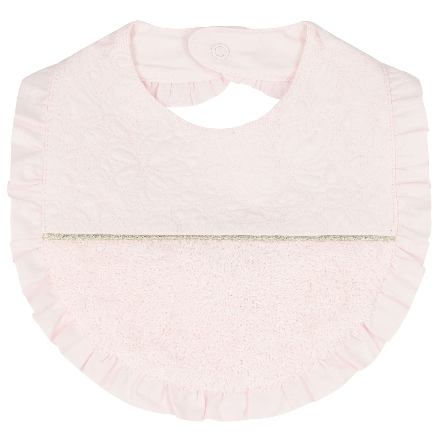 Girls Pink & Gold Baby Bib, 1, hi-res
