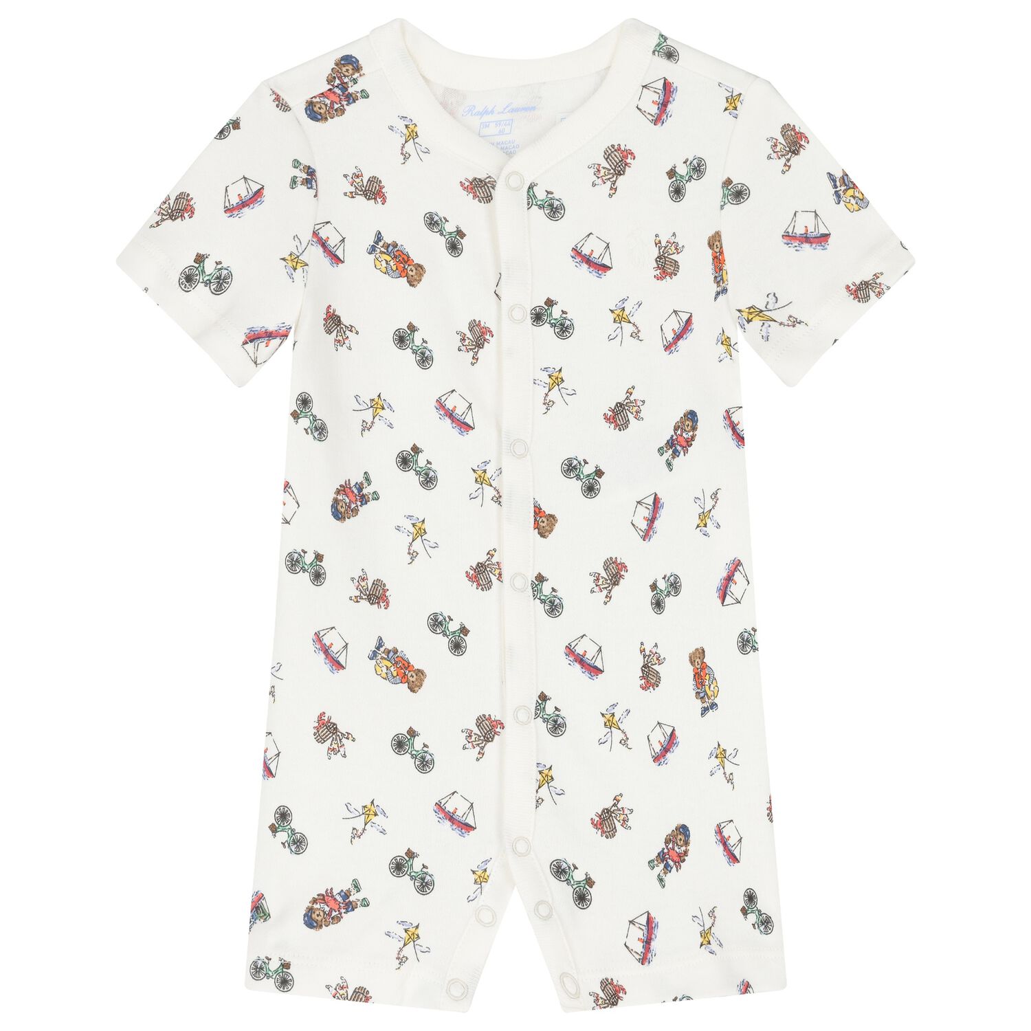 Baby Boys Ivory Playful Bear Baby Romper, 1, hi-res