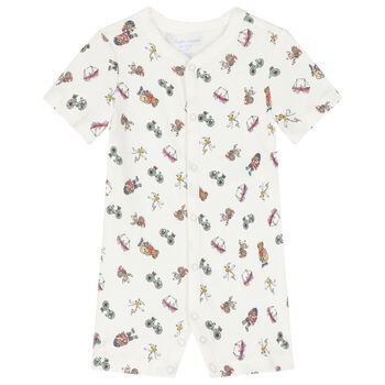 Baby Boys Ivory Playful Bear Baby Romper