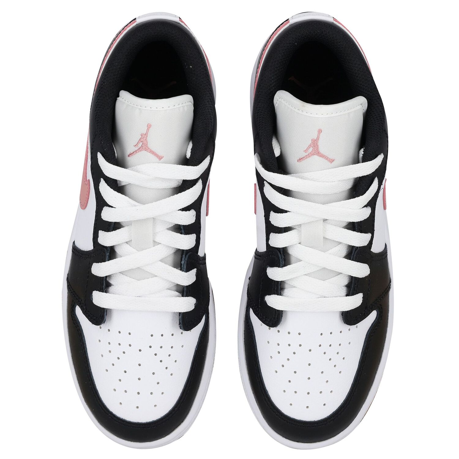 Girls Black, White & Pink Air Jordan 1 Low Trainers, 5, hi-res image number null