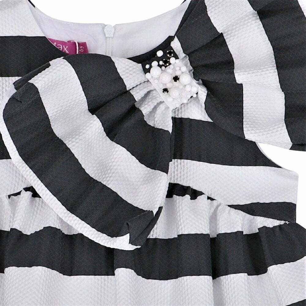 Black and white 2025 striped girls dress