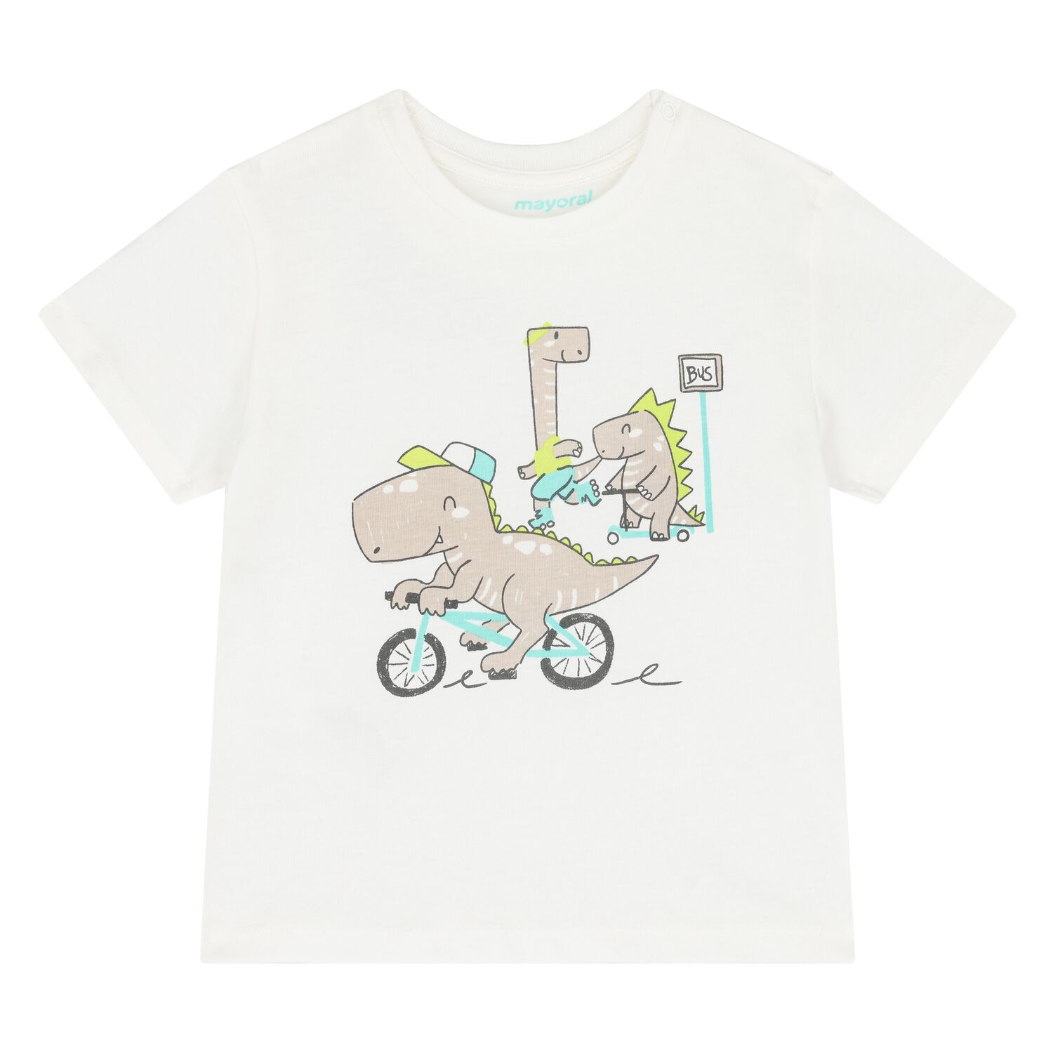 Younger Boys Ivory Dinosaur T-Shirt, 3, hi-res