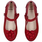 Girls Red Patent Leather Ballerina Shoes, 1, hi-res