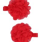 Girls Red Flower Hairclips ( 2 Pack ), 1, hi-res