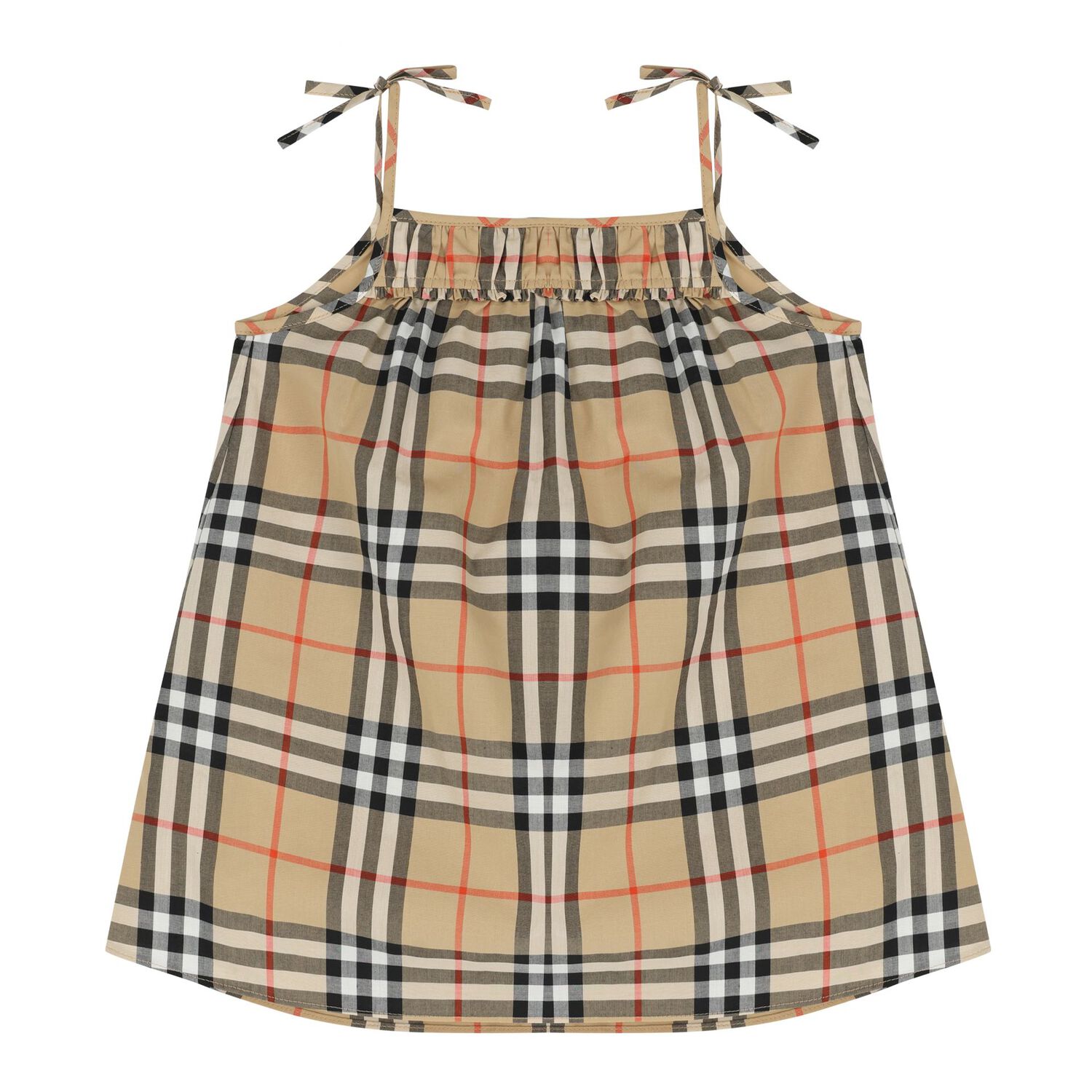 Baby Girls Beige Check Dress Set, 1, hi-res