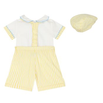 Baby Boys White & Yellow Shorts Set, 1 Baby Boys White & Yellow Shorts Set