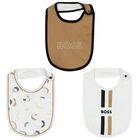 White & Beige Logo Bibs ( 3-Pack ), 1, hi-res