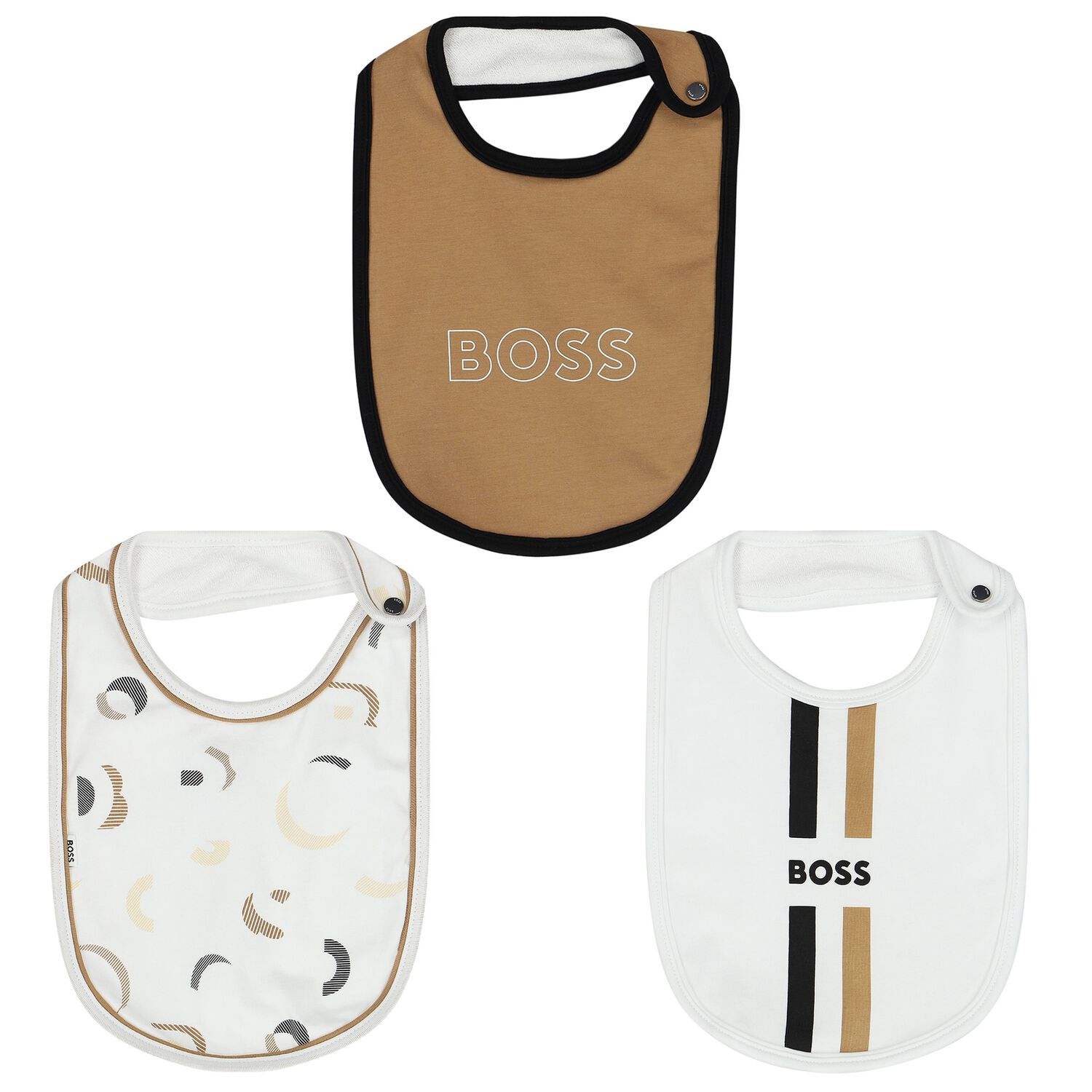 White & Beige Logo Bibs ( 3-Pack ), 1, hi-res image number null