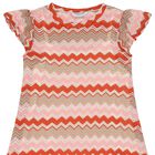 Girls Pink, Orange & Beige Knitted Zigzag Dress, 1, hi-res