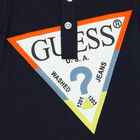 Baby Boys Navy Blue Logo Romper, 1, hi-res