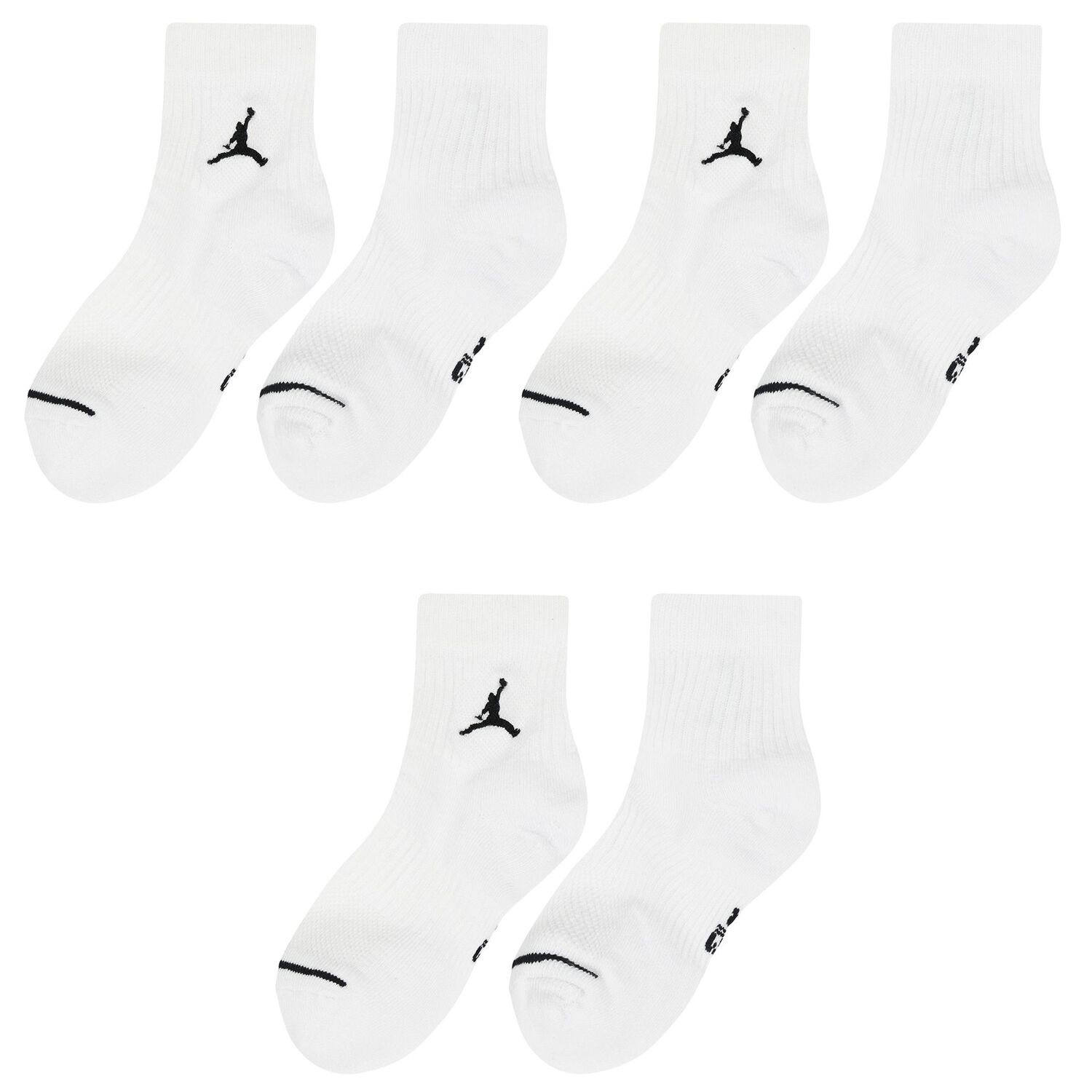 White Jordan Logo Socks ( 3-Pack ), 2, hi-res