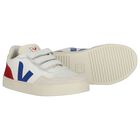 White Logo Leather Trainers , 1, hi-res
