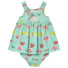 Younger Girls Green Bugs Dress Set, 1, hi-res